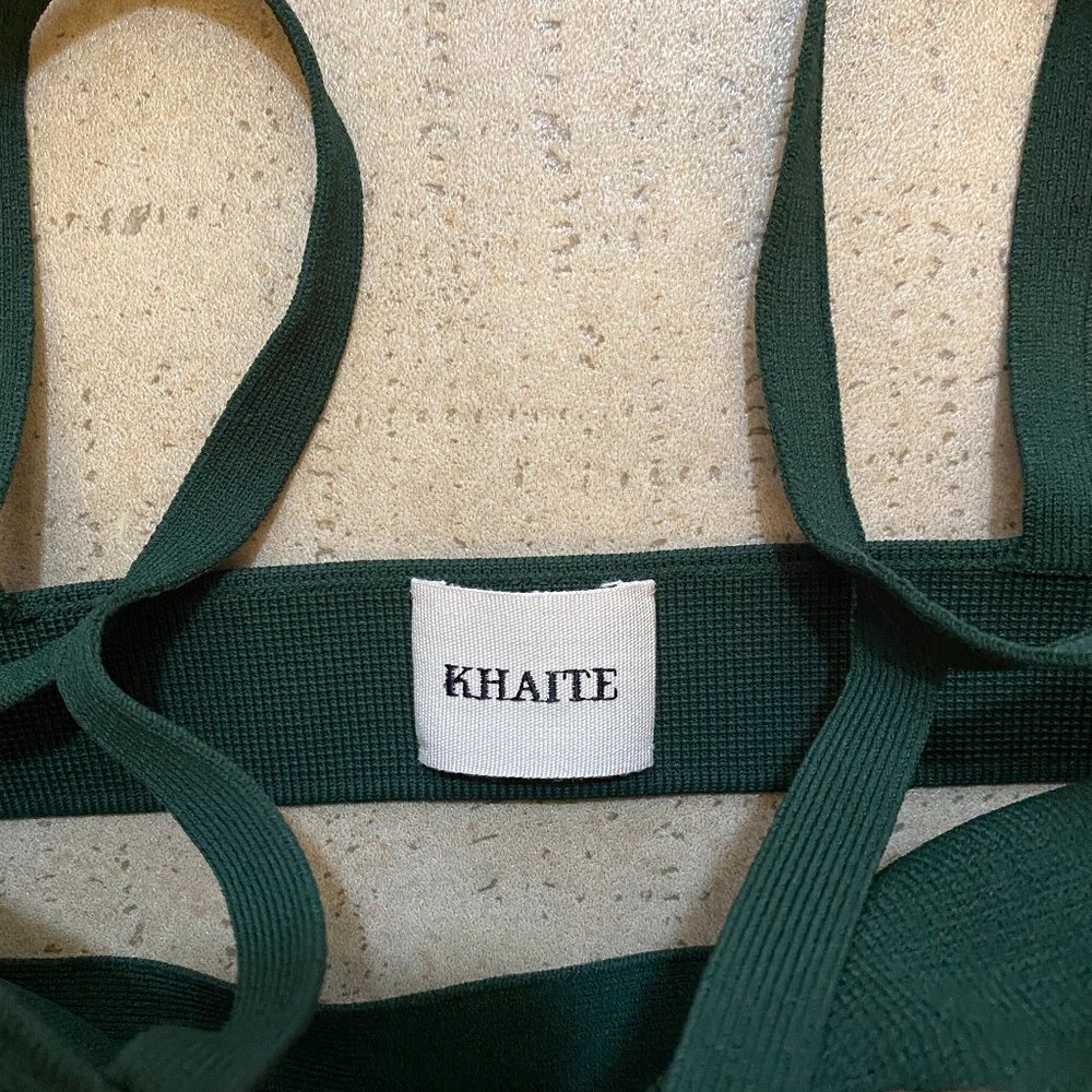 KHAITE Cage Strappy Crop Top Bralette Bustier in Green - Picture 5 of 6